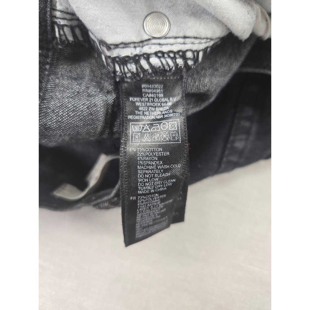 XXI Denim Forever 21 Womens Skinny Jeans Faded Black Low Rise Size 27x30 - Picture 3 of 9